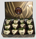 Fresh Large Tuxedo Strawberries | 12 Piece Box - Dipped in pure chocolate and decorated to look like a tuxedo, including a bow tie.  A very special and sophisticated gift.  Due to the perishablity of the berries, this item must be shipped by "next day air" out of Ohio.